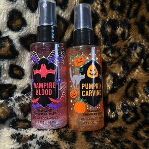 Bath and Body Works Vampire Blood and Pumpkin Carving Shimmer Mini Mists